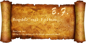 Bogdányi Folkus névjegykártya